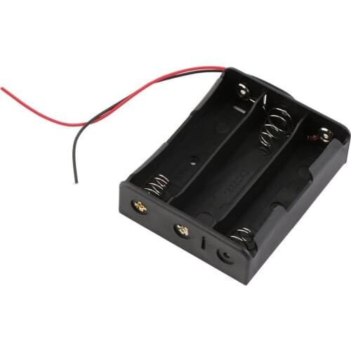 Plastic Battery Black Storage Case Box Holder For 3x18650 3.7V With Wire Leads Keep your Batteries Protected