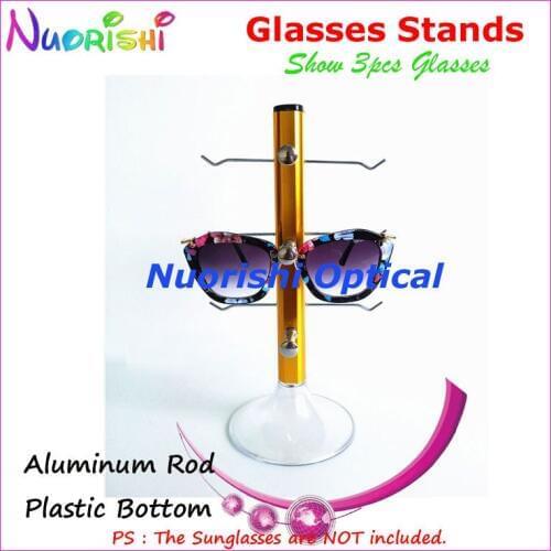 Show 3pcs Sunglass Glasses Eyewear Eyeglass Store Colorful Aluminum Alloy Display Stands Shelf On Counter CK420-3 Free Shipping