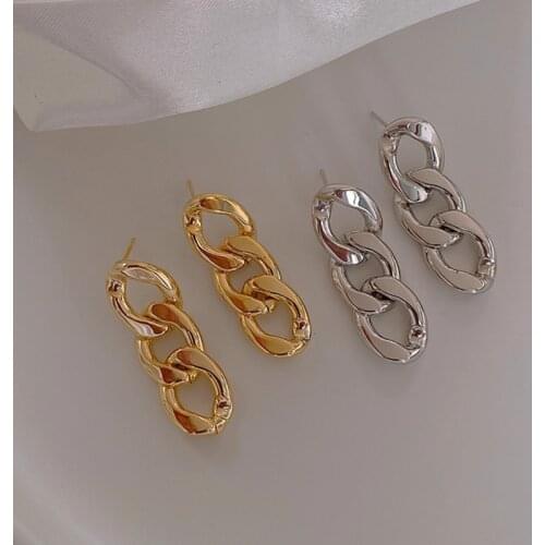 Euro-American Style Delicate Metal Chain Dangle Earrings 2021 New Temperamental Vigorous Girl Jewelry Women Party Gifts
