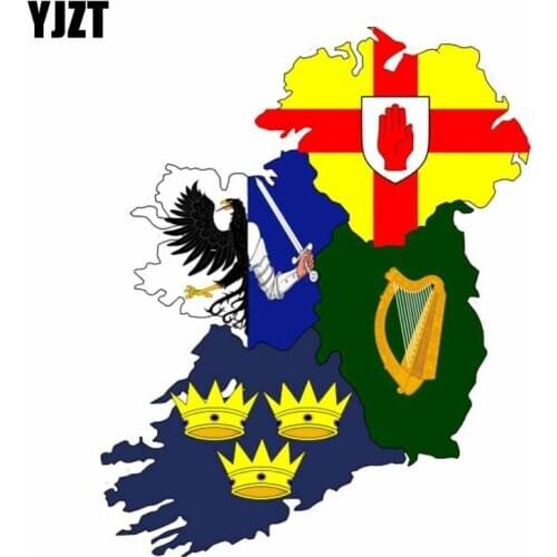 YJZT 15.6CM*12.7CM Province Ireland Car Sticker Flag Map Decal Car Accessories 6-0894