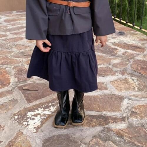 BOBOTCNUNU Toddlers Girls Skirts Black Spring Autumn Fashion All-match Skirt