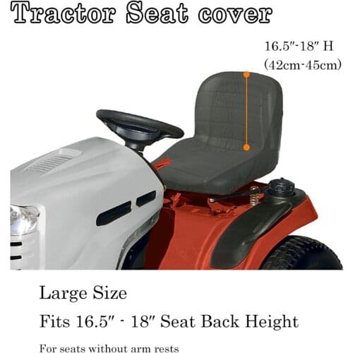 Lawn Mower Seat Cover Tractor Seat Cover Heavy Duty Padded 600D Oxford Material Grey