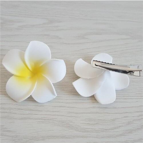 1pc Summer Style Sunny Bright Plumeria Flower Foam Hair Clips 5CM Barrettes Headwear Hair Accessories Kids Women