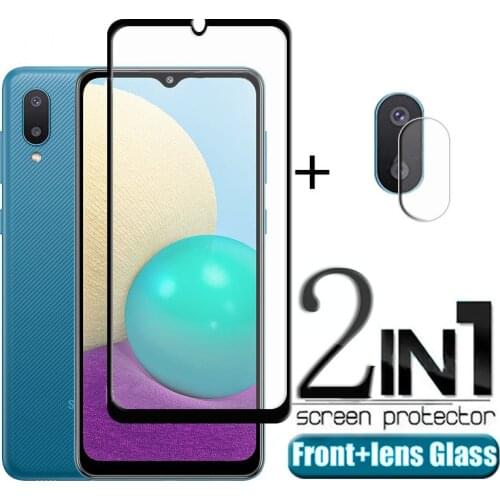 2 in 1 Tempered Glass For Samsung Galaxy A02 S A02S Camera Lens Flim Screen Protector For Sansung A 02 A02 Protective Glass