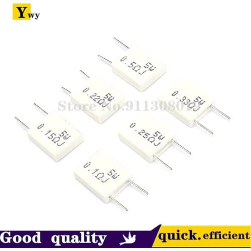 10PCS/LOT 5W non-inductive cement resistance 0.01R 0.015R 0.2R 0.22R 0.33R 0.5R ohm ceramic