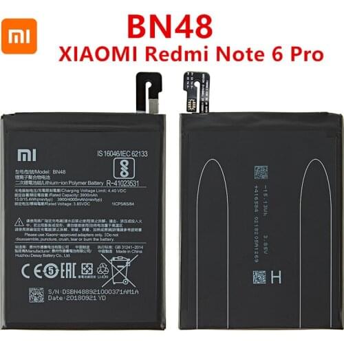 100% Orginal BN48 Battery 4000mAh For Xiaomi redmi Note 6 Pro High Quality BN48 Battery