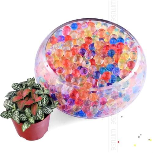 1000pcs/lot 13-16mm Crystal Soil Hydrogel Gel Polymer Water Beads Home Decor Absorbent Polymer Mud Jelly Growing Water Balls