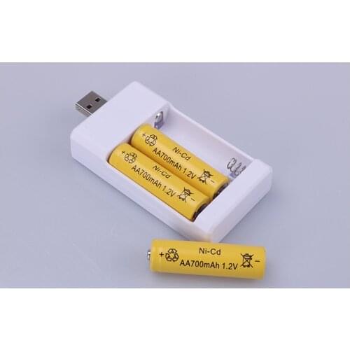 2/3slots Battery Charger Adapter USB Plug Portable Chargers For Universal AA Nimh Nicd rechargeable Batteries Power Accessories
