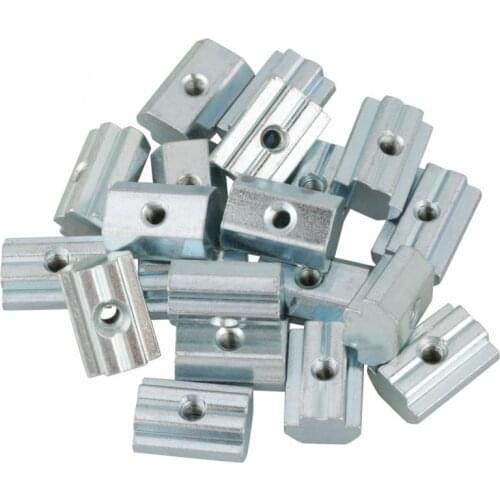 20Pcs/Lot M6/M8 T-slot Nut Zinc Plated Hammer Head Nuts Carbon Steel Sliding nuts for Aluminum Accessories Fastener