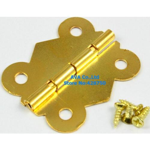 20 Gold Jewelry Box Hinge Butterfly Hinge 40x33mm with Screws
