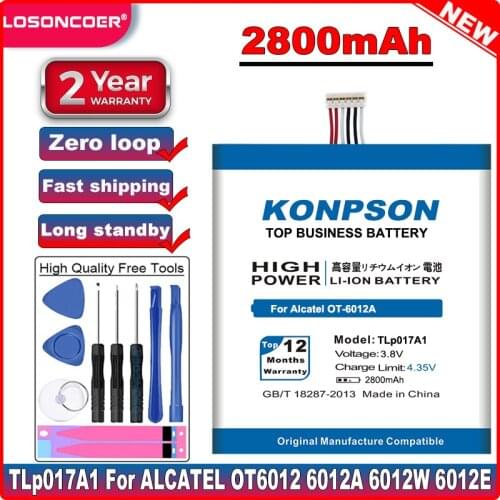 2800mAh TLP017A2 Batteries For ALCATEL One touch idol mini Battery OT6012 6012A 6012W 6012E 6012D S530T TLp017A1 Batteria+tools