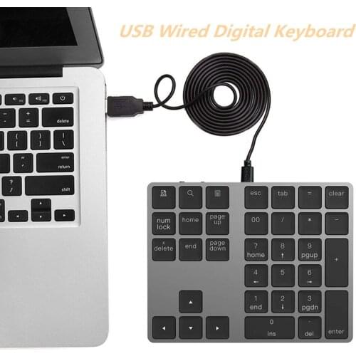 34 Keys Wired Mechanical Numeric Keypad Scissor-Switch Mini Digital Numpad for iMac/Mac Pro/MacBook/MacBook Air/Pro Laptop PC
