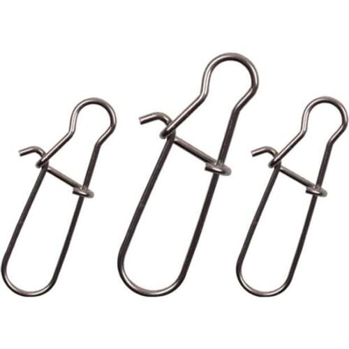 50pcs Stainless Steel Fishing Connector Hooked Snap Barrel Swivel Hook Lure Carp Tool Accessories Goods For Fishing