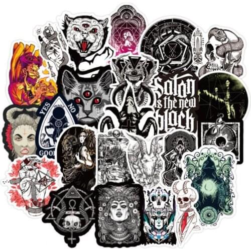 50PCS Gothic Style Sticker Horror Devil Witch Waterproof Graffiti Decals DIY Skateboard Luggage Guitar Laptop Sticker