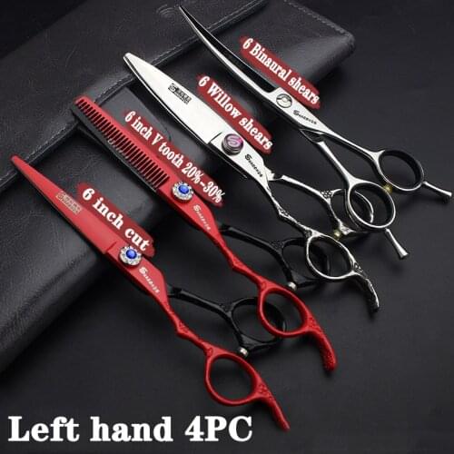 6 inch Left-handed hairdressing scissors left-handed special hairdresser and beauty salon special scissors free thin custom logo