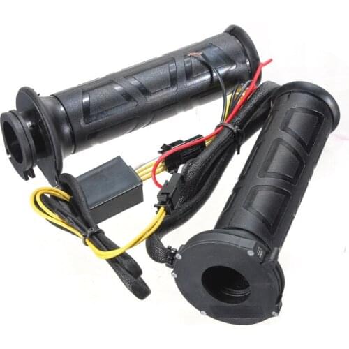 7/8" Adjustable Motorcycle Heated Grips Motorbike/Bike Handlebar Hot/Warm Hands Black
