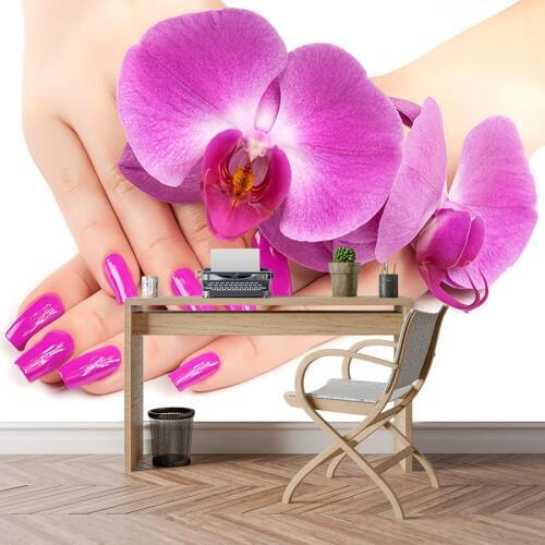 8d Silk Wallpaper 3d Mural Wallpapers for Living Room Self Adhesive Wall Paper Papers Home Deor SPA Nail Salon Art Murals Rolls