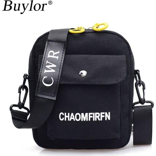 Buylor Women Shoulder Bag Canvas Letters Diagonal Small Square Bag Fashion Pure Color Casual Handbag Zipper Messenger Bag