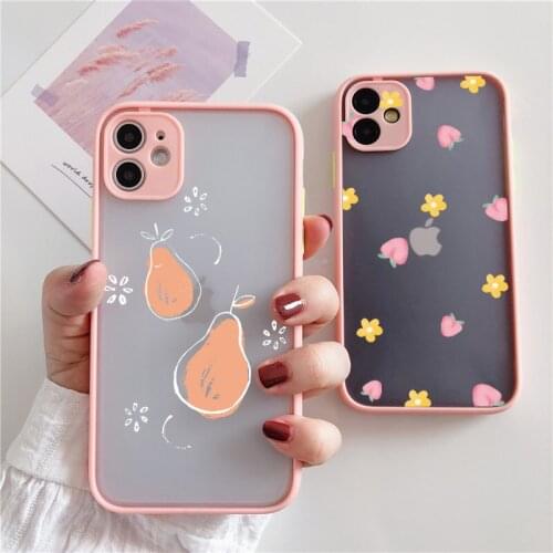 Fruit Phone Case For iphone X XS MAX XR 12 mini 11 pro max 6s 7 8 Plus SE 2 Pear Strawberry Peach Carrot pineapple Cherry Cover