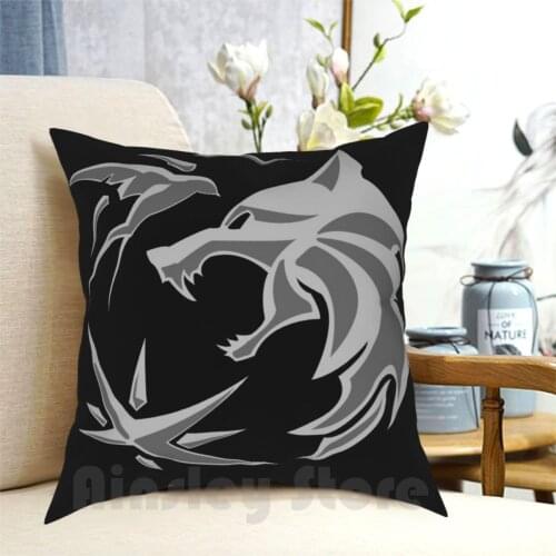 The Symbol From Netflix Series Pillow Case Printed Home Soft DIY Pillow cover The Geralt Ciri Yennefer Wolf White Wolf