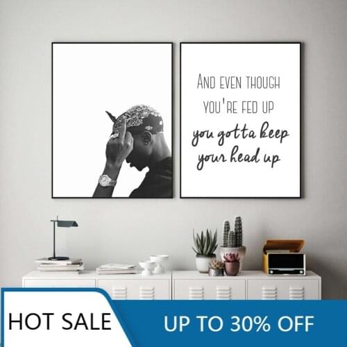 Black White Photography Wall Art Canvas Painting Posters Prints Rap Modern Hip Hop Music Lyrics Wall Decor Home Decoration