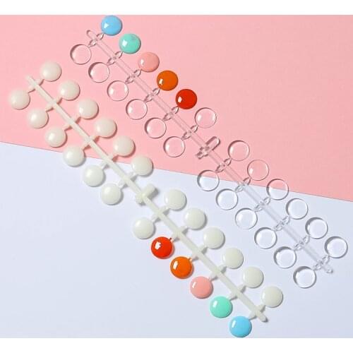 Display Shelf 120p Nail Polish Acrylic UV Gel Dip Powder Showing Color Chart Round Nail Tips with Sticker Color Chart Flat Back