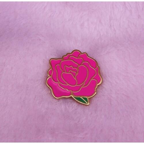 Peony enamel pin gorgeous pink flower badge beautiful spring time decor
