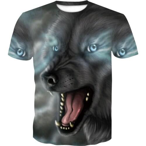 Animal 3D T Shirt Youth Fashion t shirt Hip Hop wolf T Shirt O Collar Quick Dry Short Sleeve Personality Daily t-shirts Clothes