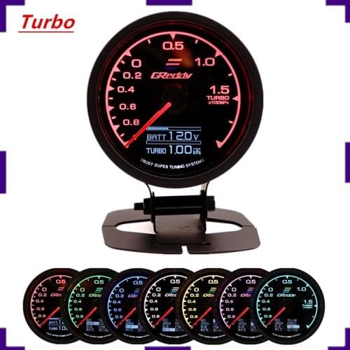 Racing Gauge GReddi Multi D/A LCD Digital Display Turbo Boost Gauge Car Gauge 2.5 Inch 62mm 7 Color in 1