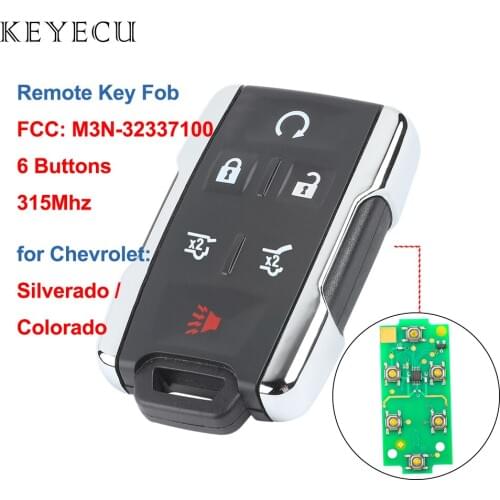 Keyecu Remote Control Car Key 6 Buttons 315Mhz for Chevrolet Tahoe Suburban for GMC Yukon 2015 2016 2017 2018 2019 M3N-32337100