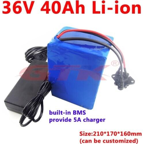 36v 40ah lithium battery pack with BMS customized size for electric tool ebike hilti 36v battery e-bike battery 36v +5A charger