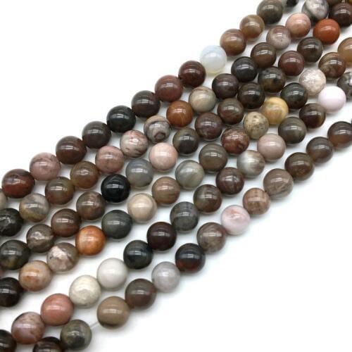 Colorful Pertrified Wooden Jaspers Fossile Stone Round Loose Beads 6mm 8mm DIY Bracelet Necklace Earring etc Good Quality