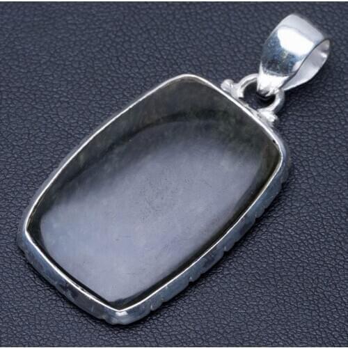 Natural Russian Seraphinite Punk Style 925 Sterling Silver Pendant 2" Q0398