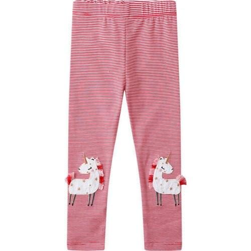 Autumn Spring Unicorn Applique Legging Pants Girls Stripe Trousers New Pencil Pants Toddler Clothing