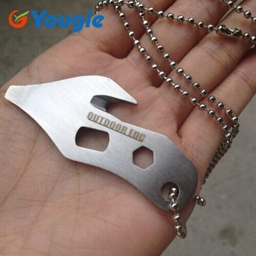 YOUGLE EDC Multi-functional Portable Cutter Knife Bottle Opener Keychain