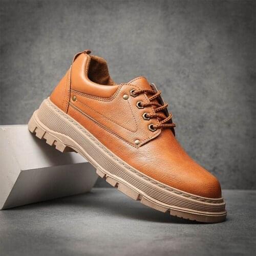 Men Shoes Winter Warm Men Boots Leather Martin Boots New Mens Fashion Work Shoes Safety Casual Sneakers