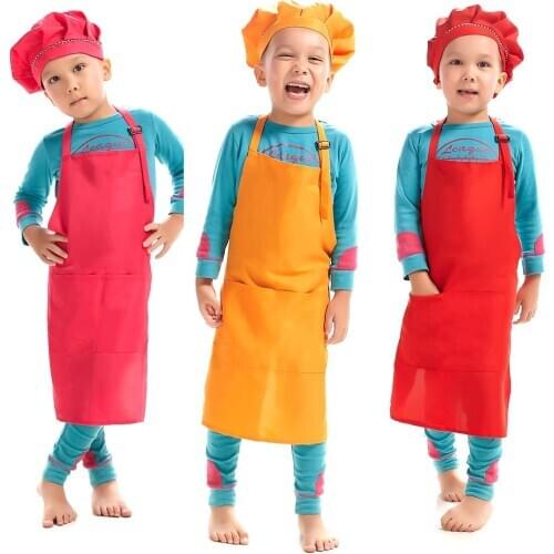 Bib Kitchen Children Aprons Cooking Craft Kids Plain Apron Baking Painting Cute Kitchen Apron Cooking Apron Plain Apron Art
