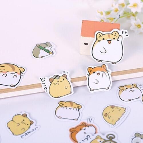 40Pcs Cute Hamster Cat Panda Shape Diary Calendar Decorated Stickers Kids Toy Creation Book Sticker Pad Girl Boy Kids Gifts