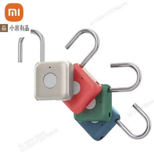 The latest xiaomi smart fingerprint lock padlock USB rechargeable fingerprint door lock smart padlock quickly unlock