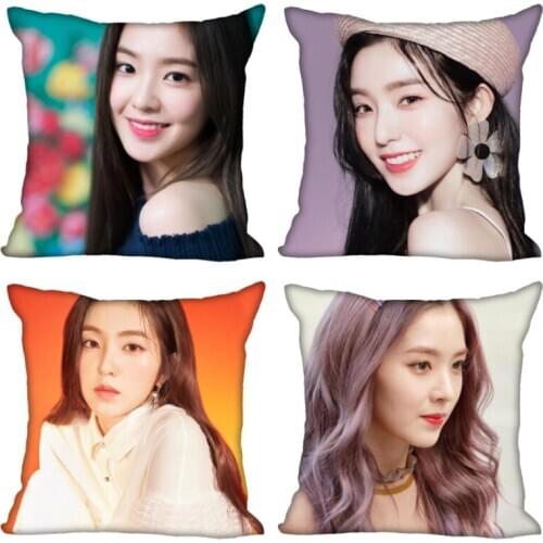 New Red Velvet Irene Kpop Pillow Cover Bedroom Home Office Decorative Pillowcase Square Zipper Pillow Cases Satin Soft No Fade
