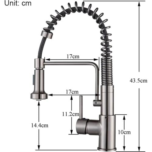Blackend Nickel Spring Kitchen Faucet Pull Out Sprayer Single Handle Mixer Tap Faucet Lead-free 360 Rotation Kitchen Faucets Tap