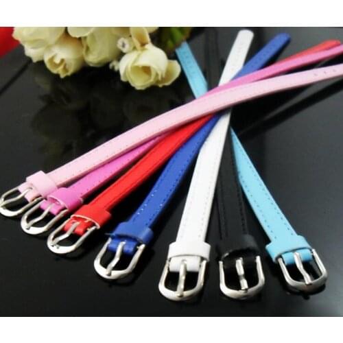 Wholesale 50pcs Adjustable Faux Leather Wristbands,Leather Slide Bracelet Straps,Faux Leather Buckle Straps,Fit 10mm Slide Charm