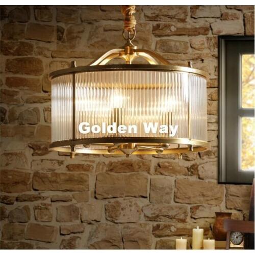 Nordic Bronze Color Restaurant Cafe Light Copper Pendant Lamps Bedroom Hanging Lamps Dining Room LED Glass Shade Pendant Lights