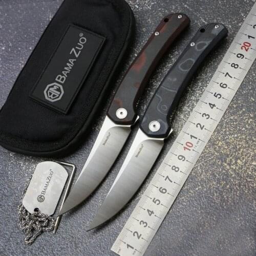 BAMAZUO New YX641 Folding Knife 14C28N Blade G10 Handle Outdoor Camping Hunting Fishing Survival Pocket Kitchen fruit EDC Tools