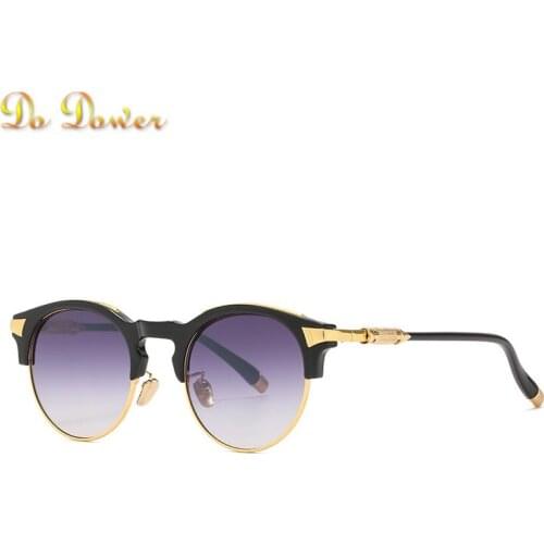 2021 New Fashion Cool Half Frame Round Style Sunglasses Women Men Luxury Vintage Brand Design Sun Glasses Oculos De Sol Uv400