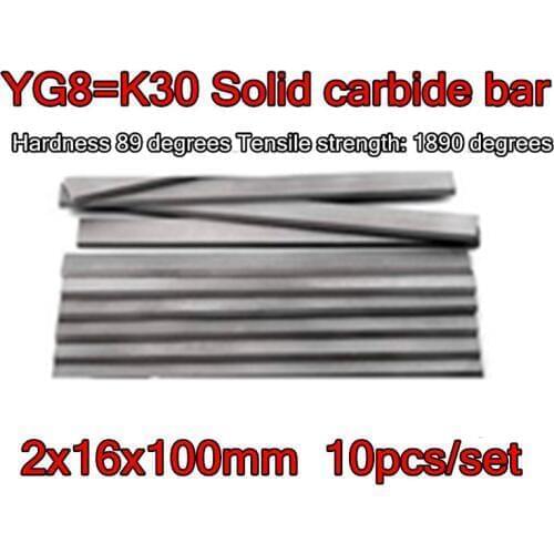 2.0*16*100mm 10pcs/set YG8=K30 Solid carbide bar Turning tool Hardness 89 degrees Tensile strength: 1890 degrees