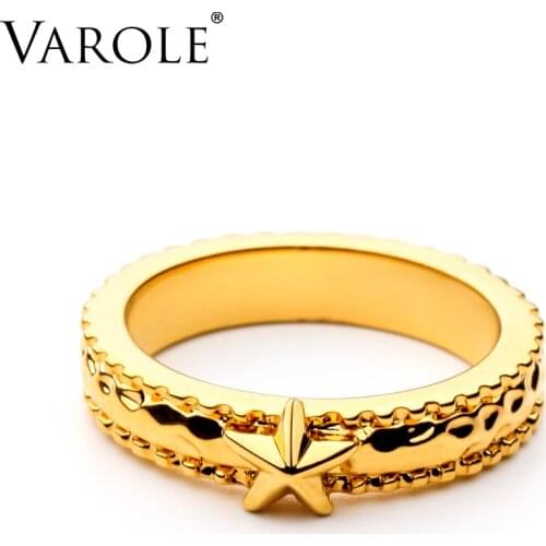 VAROLE Star Rings For Women 2021 Gold Color Geometric Circle Ring Fashion Jewelry Friend Gifts Anillos Mujer
