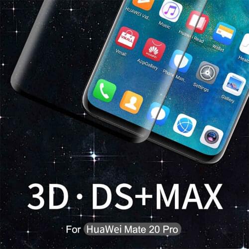 NILLKIN Full Covered Full Glue 3D DS MAX Tempered Glass Screen Protector For Huawei Mate 20 Pro 9D Rounded Edge Curved