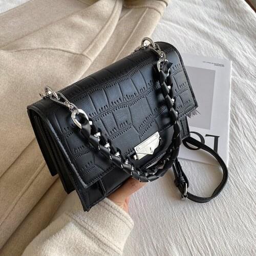 Stone Pattern PU Leather Bags Luxury Retro Chain Bag Ladies Shoulder Bag Crossbody Bags For Women 2021 New