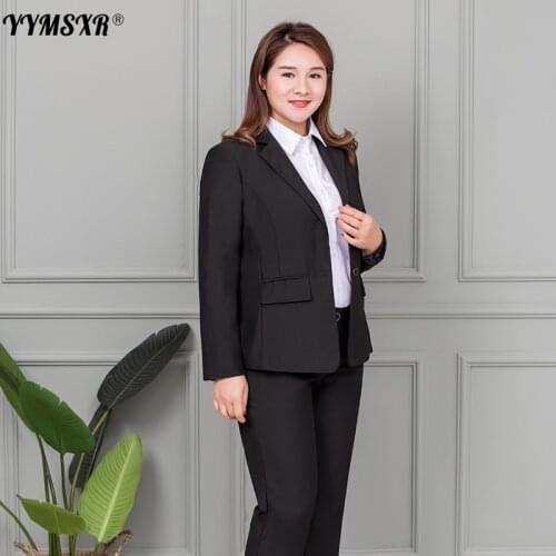 XL-9XL Extra-large Size Womens Business Suit 2-piece Suit Professional Long-sleeved Black Jacket Casual Trousers High Quality